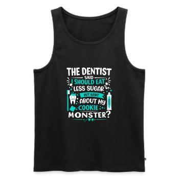 Der Zahnarzt meinte, ich solle weniger Zucker essen – aber was - Männer Premium Bio Tank Top - Schwarz - Vorne - Michal (187cm)
