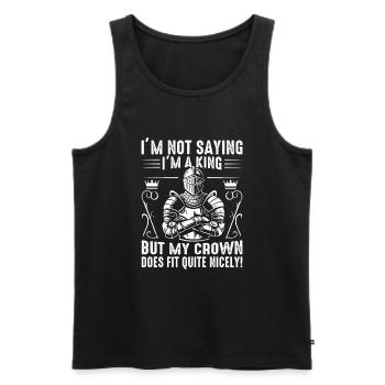 Ich sage nicht, dass ich ein König bin, aber meine Krone passt q - Männer Premium Bio Tank Top - Schwarz - Vorne - Michal (187cm)