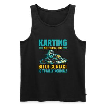 Karting : où « juste un peu de contact » n’est pas - Débardeur bio Premium Homme - noir - Devant - Michal (187cm)