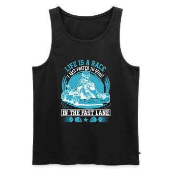 Das Leben ist ein Wettlauf; Ich bevorzuge es einfach, schnell zu fahren - Männer Premium Bio Tank Top - Schwarz - Vorne - Michal (187cm)