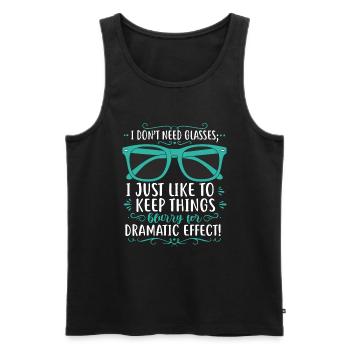 I don’t need glasses; I just like to keep things b - Men's Premium Organic Tank Top - black - Front - AI Model Male 178 light (178cm)