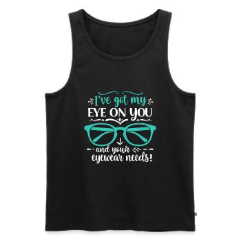 I’ve got my eye on you – and your eyewear needs! - Men's Premium Organic Tank Top - black - Front - AI Model Male 178 light (178cm)