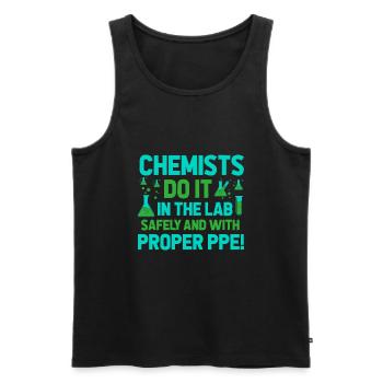 Chemists do it in the lab – safely and with proper - Men's Premium Organic Tank Top - black - Front - Michal (187cm)