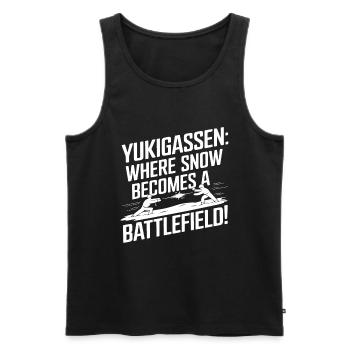Yukigassen : Là où la neige devient une bataille ! - Débardeur bio Premium Homme - noir - Devant - AI Model Male 178 light (178cm)