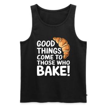 Gutes wird zu denen, die backen! - Männer Premium Bio Tank Top - Schwarz - Vorne - Michal (187cm)