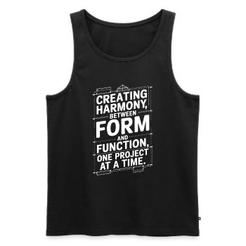 Harmonie zwischen Form und Funktion schaffen, ein pr - Männer Premium Bio Tank Top - Schwarz - Vorne - AI Model Male 178 light (178cm)