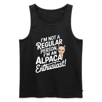 I’m not a regular person, I’m an alpaca enthusiast - Men's Premium Organic Tank Top - black - Front - Michal (187cm)