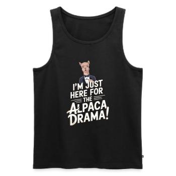I’m just here for the alpaca drama! - Men's Premium Organic Tank Top - black - Front - Michal (187cm)
