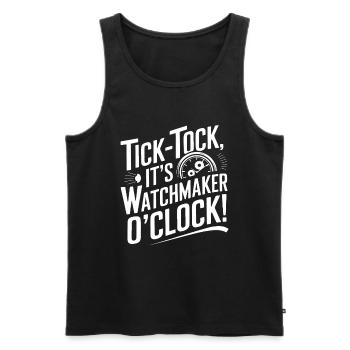 Tick-Tack, es ist Uhrmacher Uhr! - Männer Premium Bio Tank Top - Schwarz - Vorne - AI Model Male 178 light (178cm)