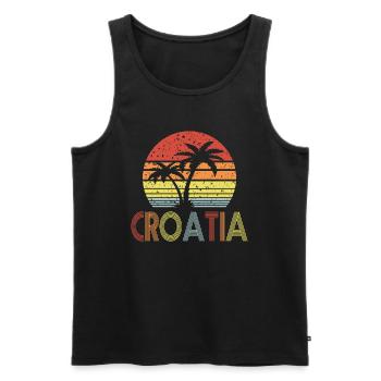 Croatie retro soleil 01 - Débardeur bio Premium Homme - noir - Devant - AI Model Male 178 light (178cm)