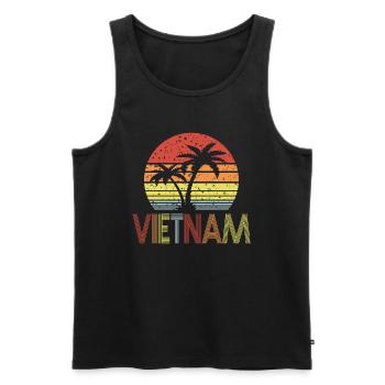 Vietnam - Débardeur bio Premium Homme - noir - Devant - Michal (187cm)