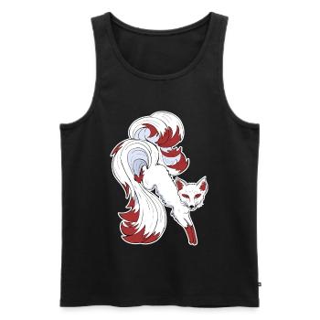 Nine-tailed fox - Men's Premium Organic Tank Top - black - Front - Michal (187cm)