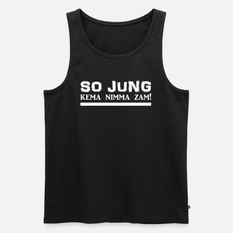 Bayerisch - Dialekt - Spruch - Männer Premium Bio Tank Top - Schwarz