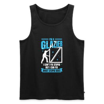 Lustiges Glaser Job Glasermeister Geschenk - Männer Premium Bio Tank Top - Schwarz - Vorne - Michal (187cm)
