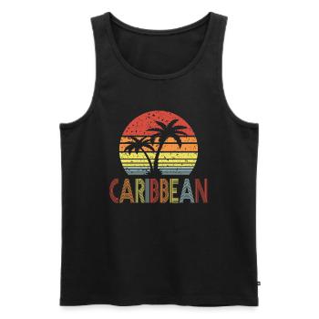 Karibik - Männer Premium Bio Tank Top - Schwarz - Vorne - AI Model Male 178 light (178cm)