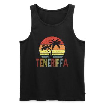 Teneriffa - Männer Premium Bio Tank Top - Schwarz - Vorne - Michal (187cm)