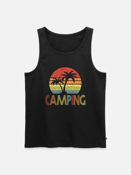 Camping Rétro soleil 01 - Débardeur bio Premium Homme - noir