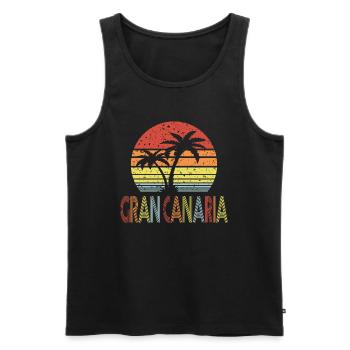Gran Canaria - Men's Premium Organic Tank Top - black - Front - Michal (187cm)