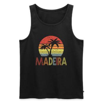 Madeira - Männer Premium Bio Tank Top - Schwarz - Vorne - AI Model Male 178 light (178cm)