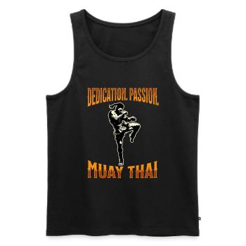 Muay Thai Boxing Muay Thai - Männer Premium Bio Tank Top - Schwarz - Vorne - AI Model Male 178 light (178cm)