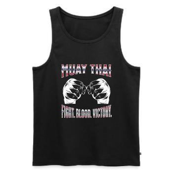 Muay Thai Boxing Muay Thai - Männer Premium Bio Tank Top - Schwarz - Vorne - AI Model Male 178 light (178cm)