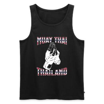 Muay Thai Boxing Muay Thai - Männer Premium Bio Tank Top - Schwarz - Vorne - AI Model Male 178 light (178cm)