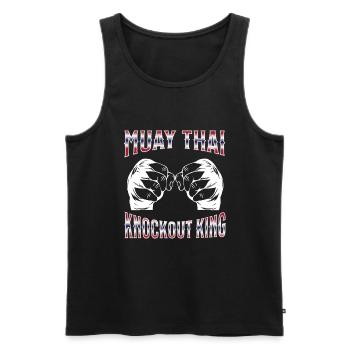 Muay Thai Boxing Muay Thai - Männer Premium Bio Tank Top - Schwarz - Vorne - AI Model Male 178 light (178cm)