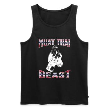 Muay Thaï Boxe Muay Thaï - Débardeur bio Premium Homme - noir - Devant - Michal (187cm)