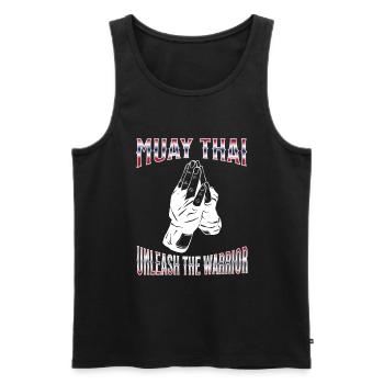 Muay Thai Boxing Muay Thai - Männer Premium Bio Tank Top - Schwarz - Vorne - AI Model Male 178 light (178cm)