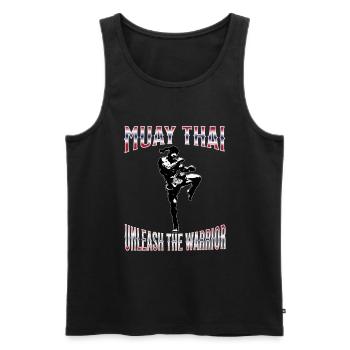 Muay Thai Boxing Muay Thai - Männer Premium Bio Tank Top - Schwarz - Vorne - AI Model Male 178 light (178cm)