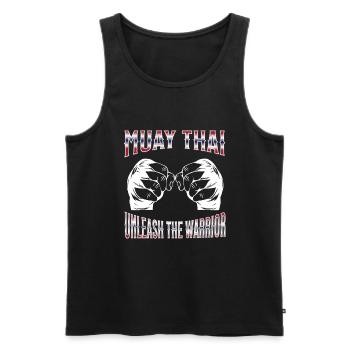 Muay Thai Boxe Muay Thai - Débardeur bio Premium Homme - noir - Devant - AI Model Male 178 light (178cm)
