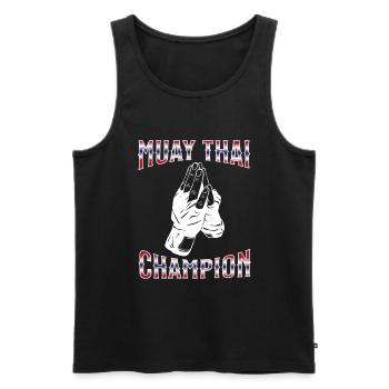 Muay Thaï Boxe Muay Thaï - Débardeur bio Premium Homme - noir - Devant - Michal (187cm)