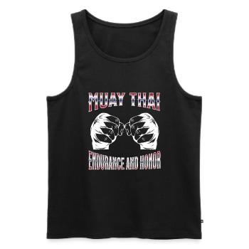 Muay Thai Boxe Muay Thai - Débardeur bio Premium Homme - noir - Devant - AI Model Male 178 light (178cm)