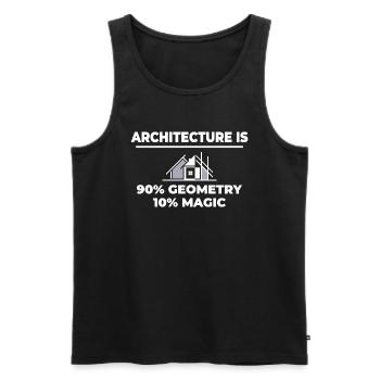 Architecture drôle🏰 : 90 % de géométrie, 10 % de magie - Débardeur bio Premium Homme - noir - Devant - Michal (187cm)