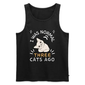 J’étais normal il y a trois chats - Débardeur bio Premium Homme - noir - Devant - Michal (187cm)