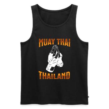 Muay Thai Boxe Muay Thai - Débardeur bio Premium Homme - noir - Devant - AI Model Male 178 light (178cm)