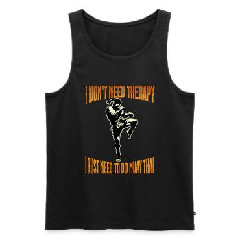 Muay Thai Boxe Muay Thai - Débardeur bio Premium Homme - noir - Devant - AI Model Male 178 light (178cm)