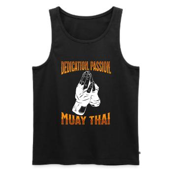 Muay Thai Boxe Muay Thai - Débardeur bio Premium Homme - noir - Devant - AI Model Male 178 light (178cm)