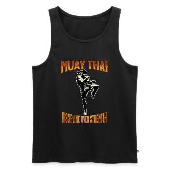 Muay Thai Boxe Muay Thai - Débardeur bio Premium Homme - noir - Devant - AI Model Male 178 light (178cm)