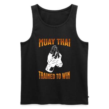 Muay Thai Boxing Muay Thai - Men's Premium Organic Tank Top - black - Front - AI Model Male 178 light (178cm)