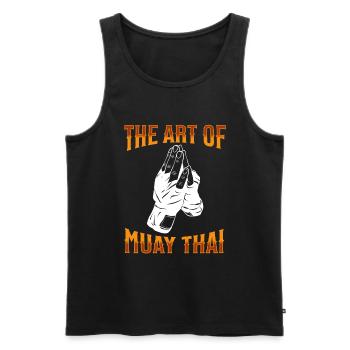 Muay Thai Boxe Muay Thai - Débardeur bio Premium Homme - noir - Devant - AI Model Male 178 light (178cm)