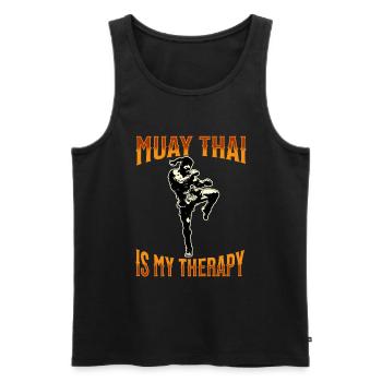 Muay Thai Boxing Muay Thai - Men's Premium Organic Tank Top - black - Front - AI Model Male 178 light (178cm)