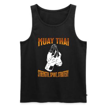 Muay Thai Boxe Muay Thai - Débardeur bio Premium Homme - noir - Devant - AI Model Male 178 light (178cm)
