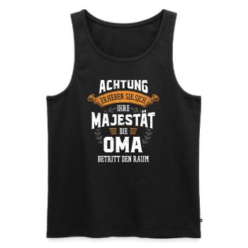 Die Majestät die Oma betritt den Raum Großmutter - Männer Premium Bio Tank Top - Schwarz - Vorne - Michal (187cm)