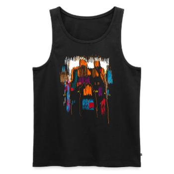 Abstract Middle Ages - Men's Premium Organic Tank Top - black - Front - AI Model Male 178 light (178cm)