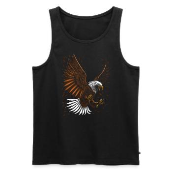 Aigle tribal volant - Débardeur bio Premium Homme - noir - Devant - Michal (187cm)