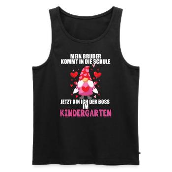 Mein Bruder Kommt In Die Schule Jetzt Bin Ich Boss - Männer Premium Bio Tank Top - Schwarz - Vorne - Michal (187cm)
