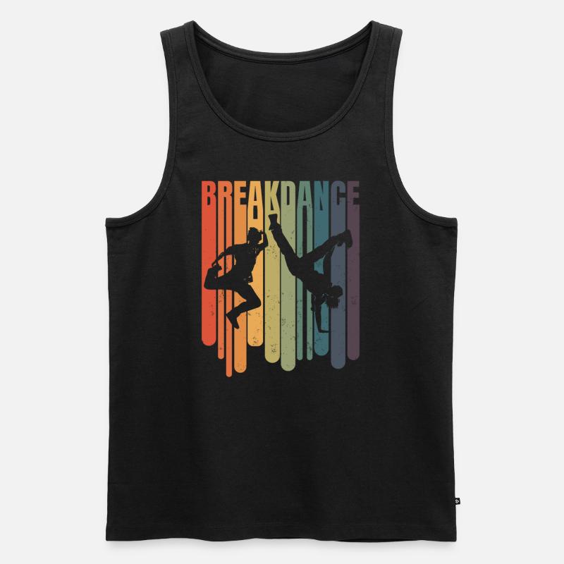 Retro Hip-Hop Tänzer Breakdancer - Männer Premium Bio Tank Top - Schwarz