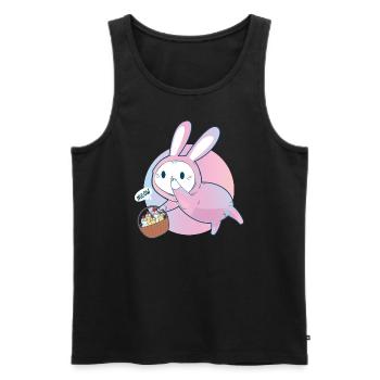 Lustiger Ostern Feiertags Katzen Häschen Easter - Männer Premium Bio Tank Top - Schwarz - Vorne - Michal (187cm)