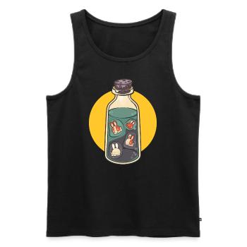 Space Bottle Bunnies Astronaut Rabbit - Männer Premium Bio Tank Top - Schwarz - Vorne - Michal (187cm)